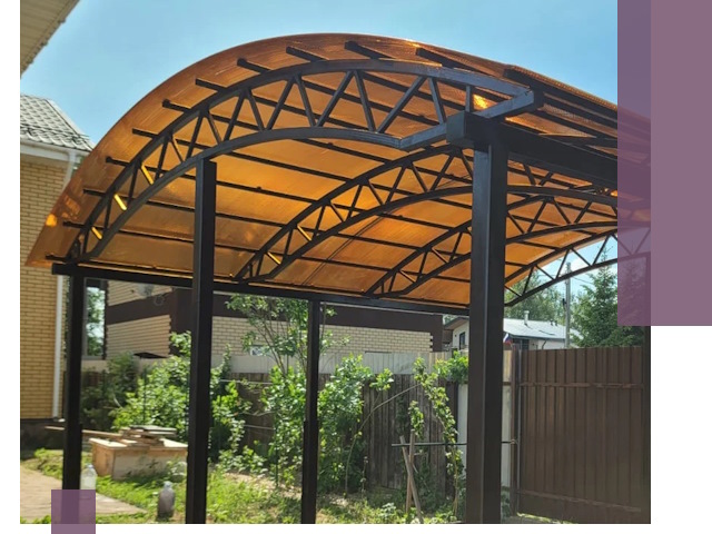 Изготовление навесов под ключ в Екатеринбурге из качественных материалов