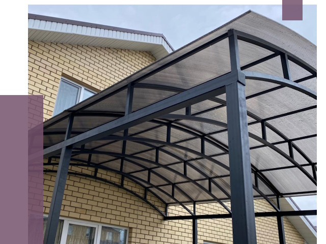 Монтаж козырьков в Екатеринбурге от 11530 руб. | ПРОЛЁТ-Ктр