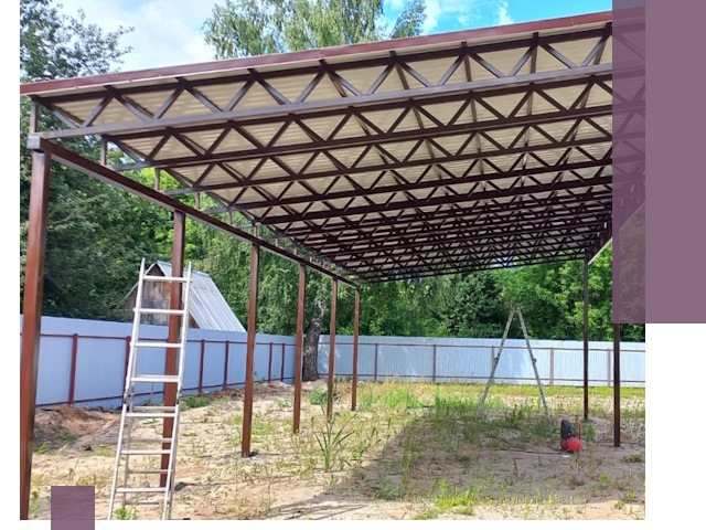 Односкатные навесы под ключ в Екатеринбурге — изготовление и монтаж