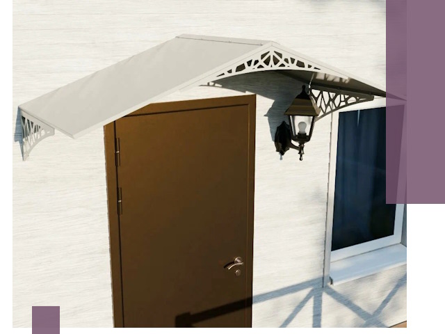 Металлические козырьки на входы и террасы в Екатеринбурге