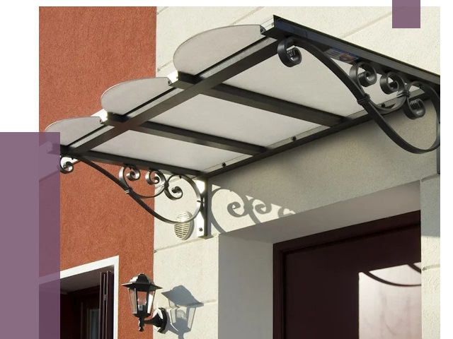 Односкатные козырьки в Екатеринбурге от 8404 руб.  | ПРОЛЁТ-Ктр