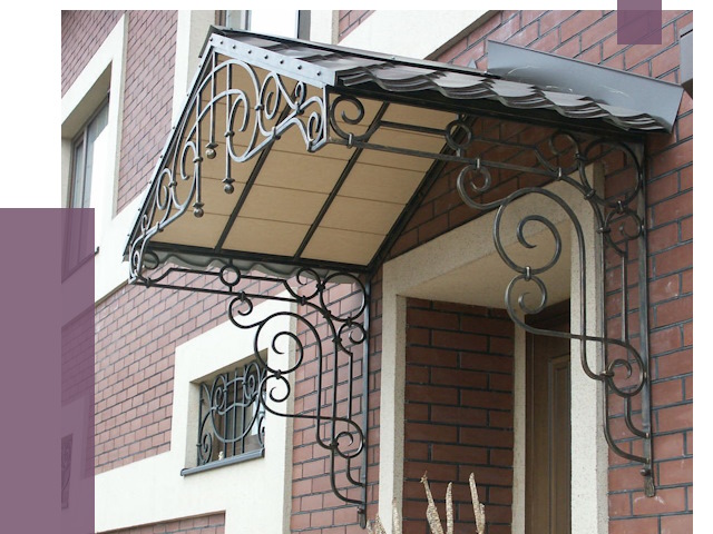 Двускатные козырьки в Екатеринбурге под ключ от 12811 руб.