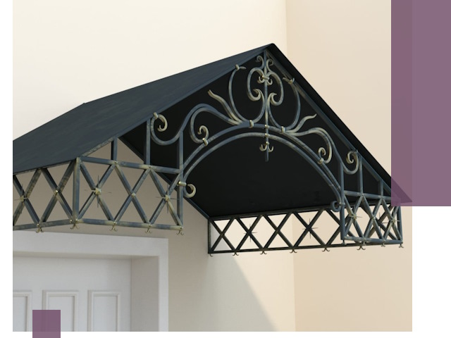 Двускатные металлические козырьки под ключ в Екатеринбурге